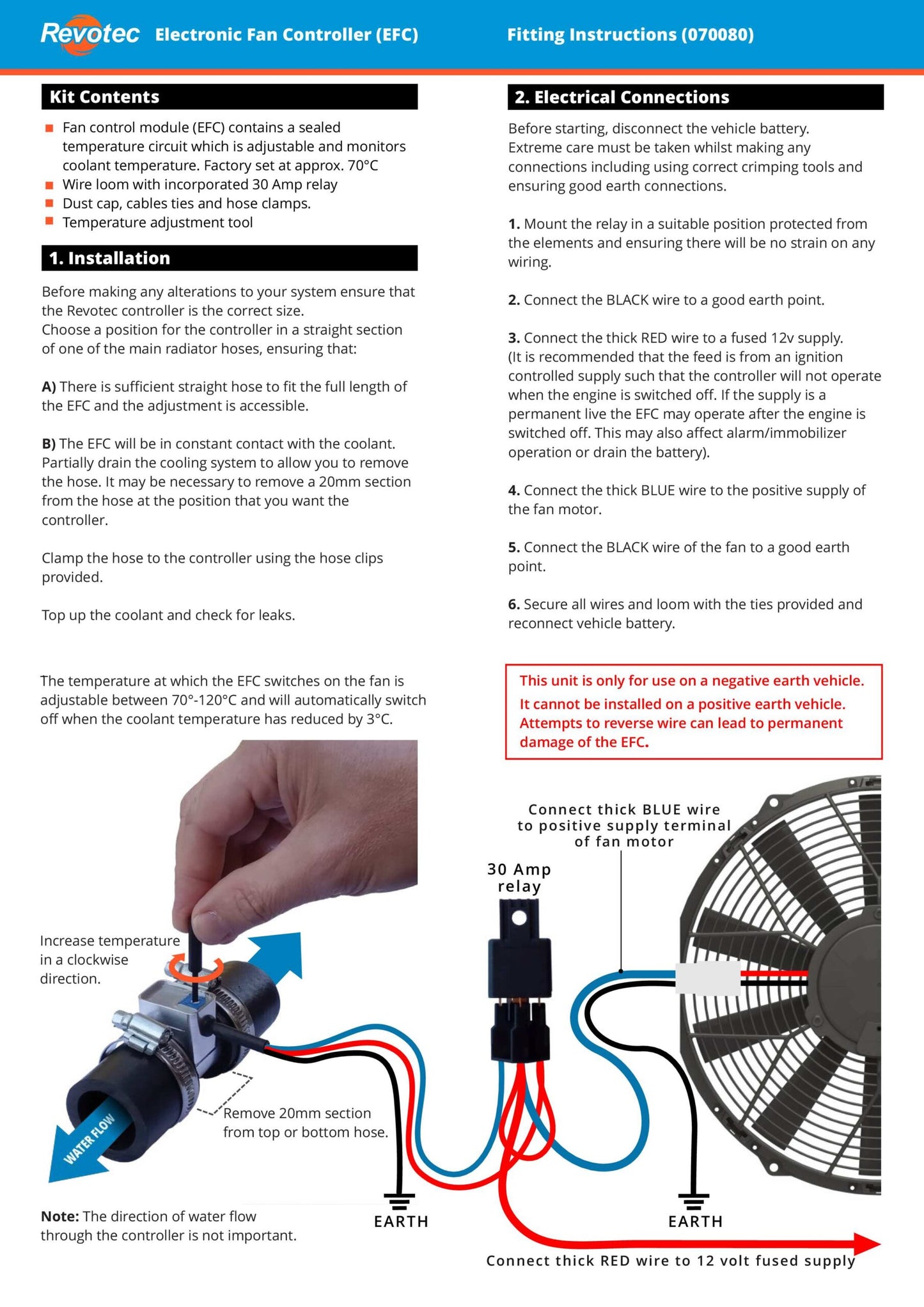 Revotec Hose Fitting Electronic Fan Controllers