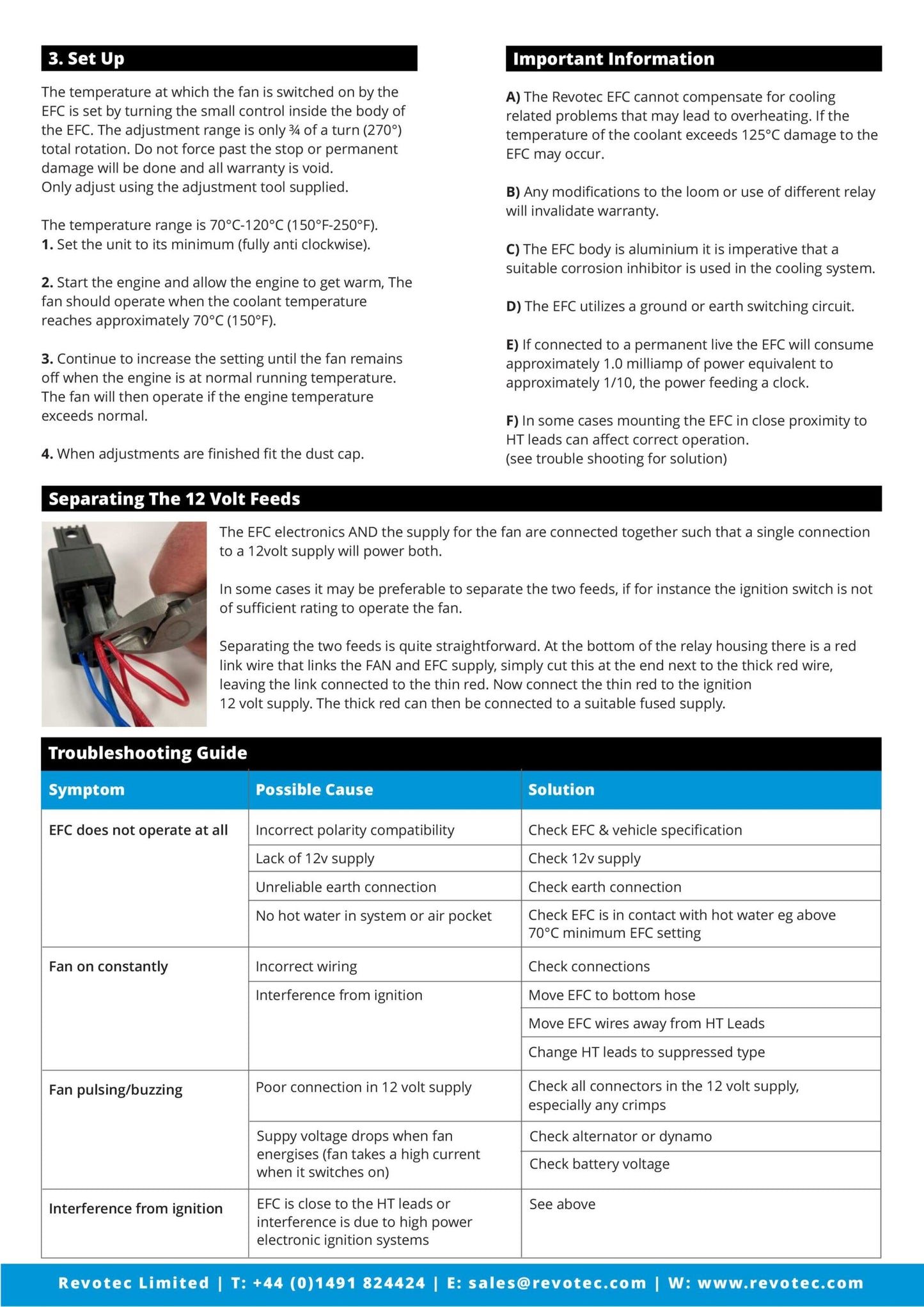 Revotec Hose Fitting Electronic Fan Controllers