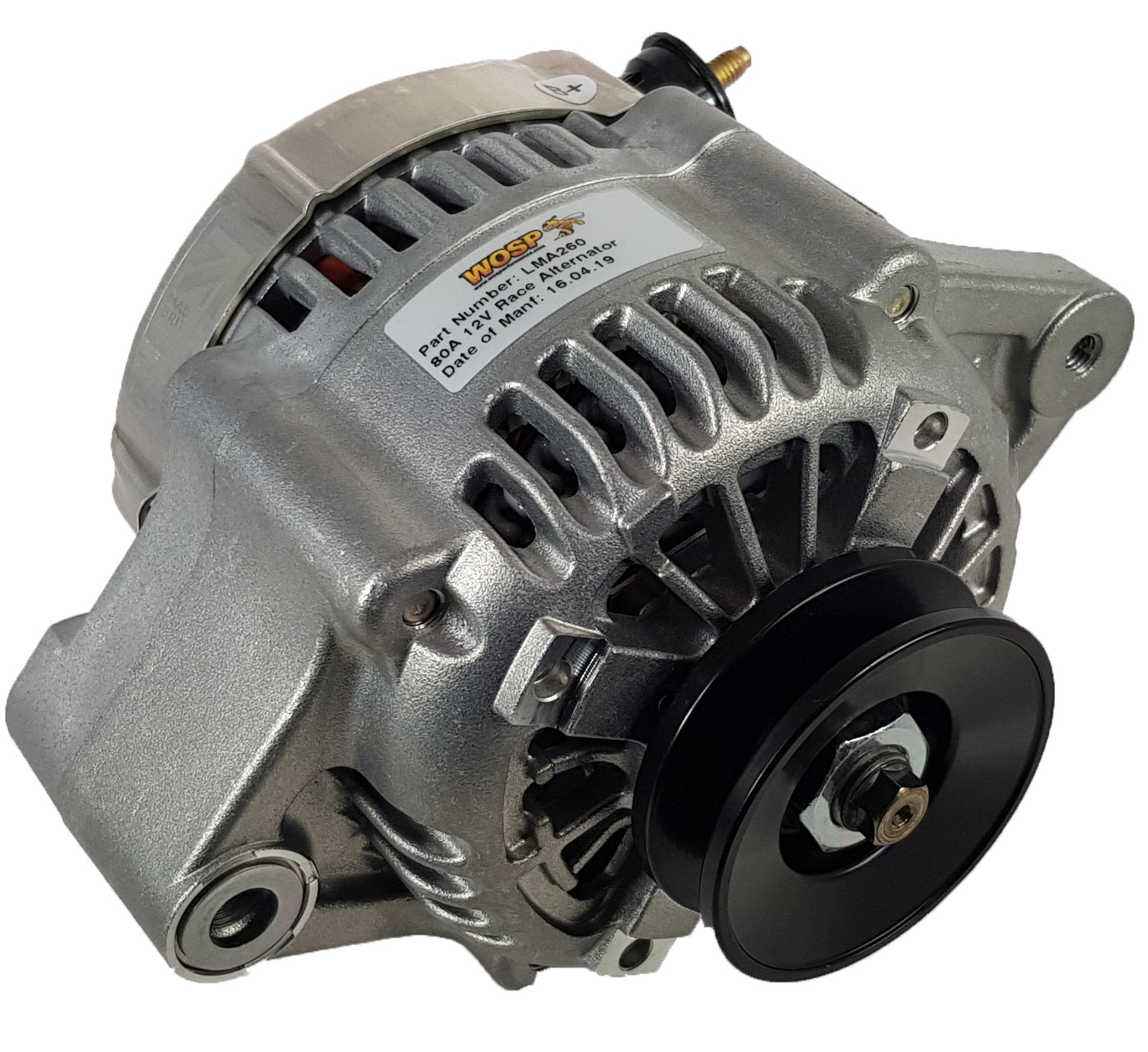 WOSPerformance 85A (180°) Universal 2-Lug race alternator