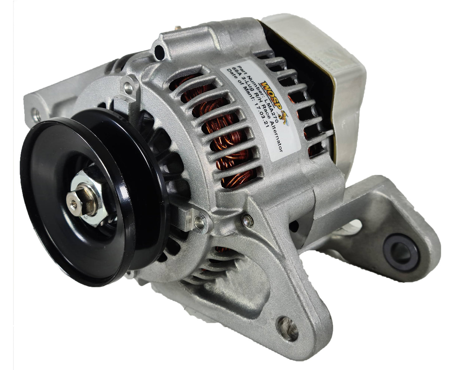 WOSPerformance 65A (R/H) Universal 180° 3-Lug race alternator