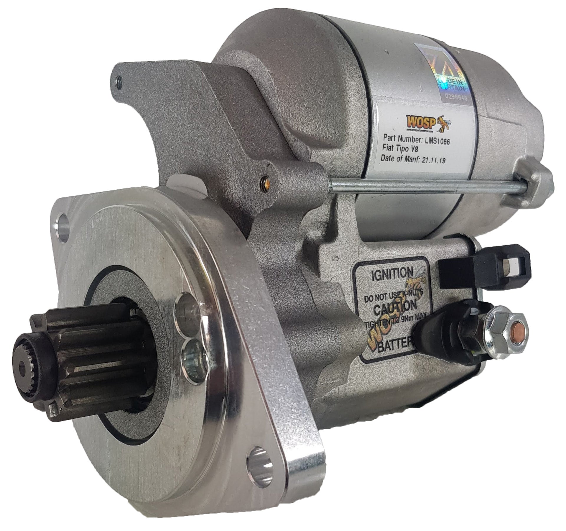 WOSPerformance Fiat Tipo V8 / Otto Vu 2L V8 high torque starter motor