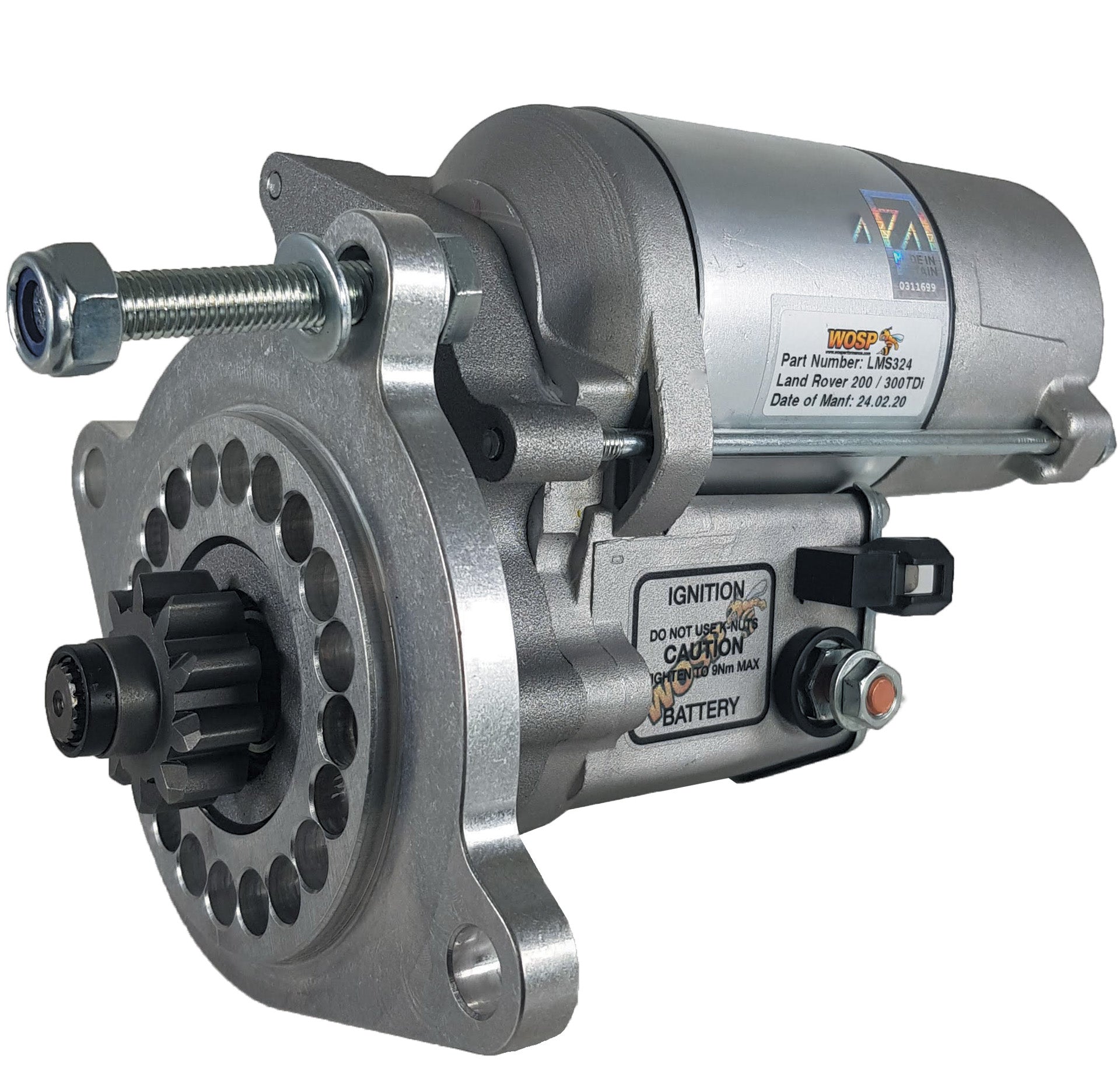 WOSPerformance Land Rover 300 / 200TDi & 90 2.5D (12V) high torque starter motor