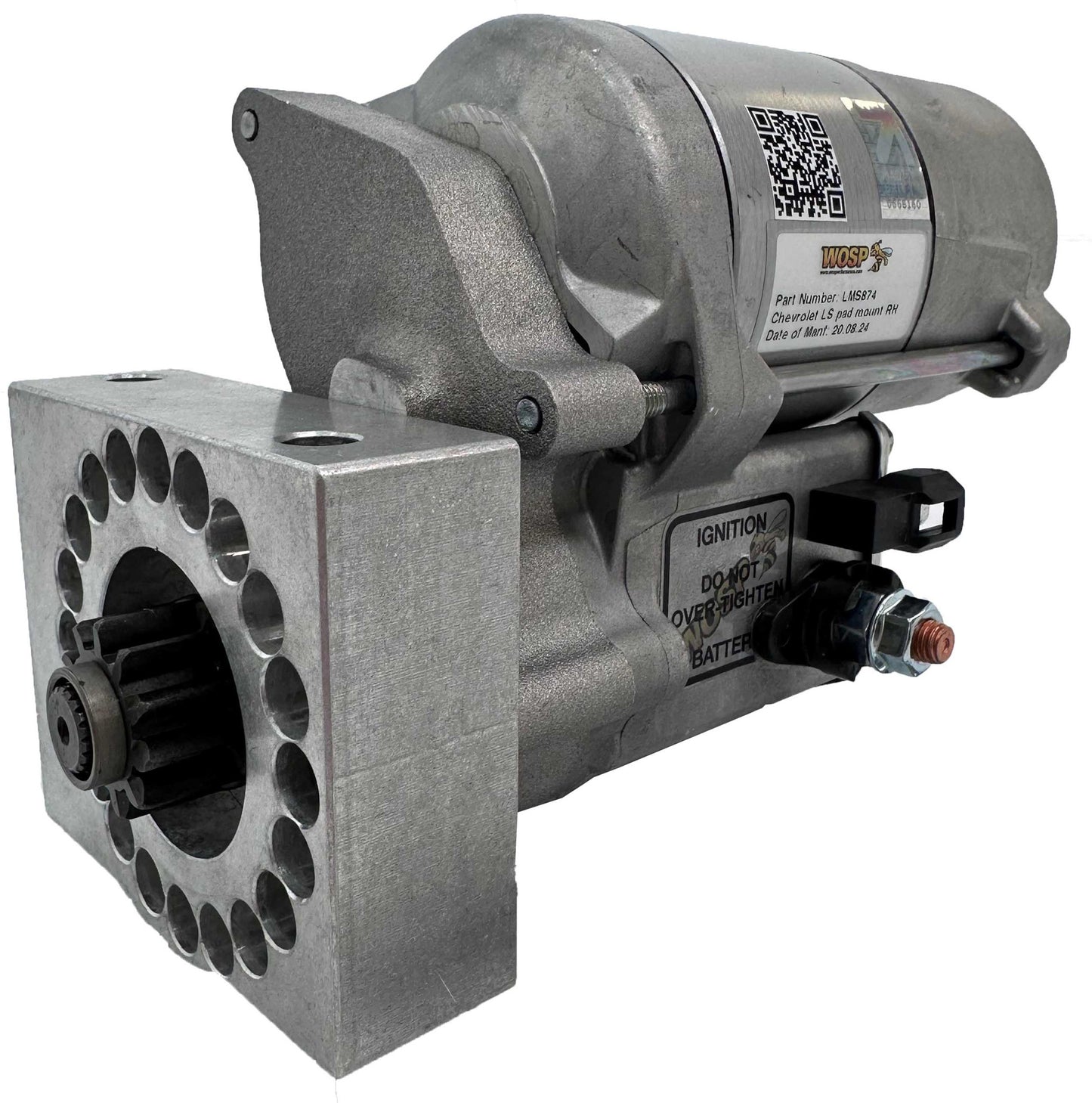 WOSPerformance Chevrolet LS pad mount RH (motor on top) super-duty starter motor