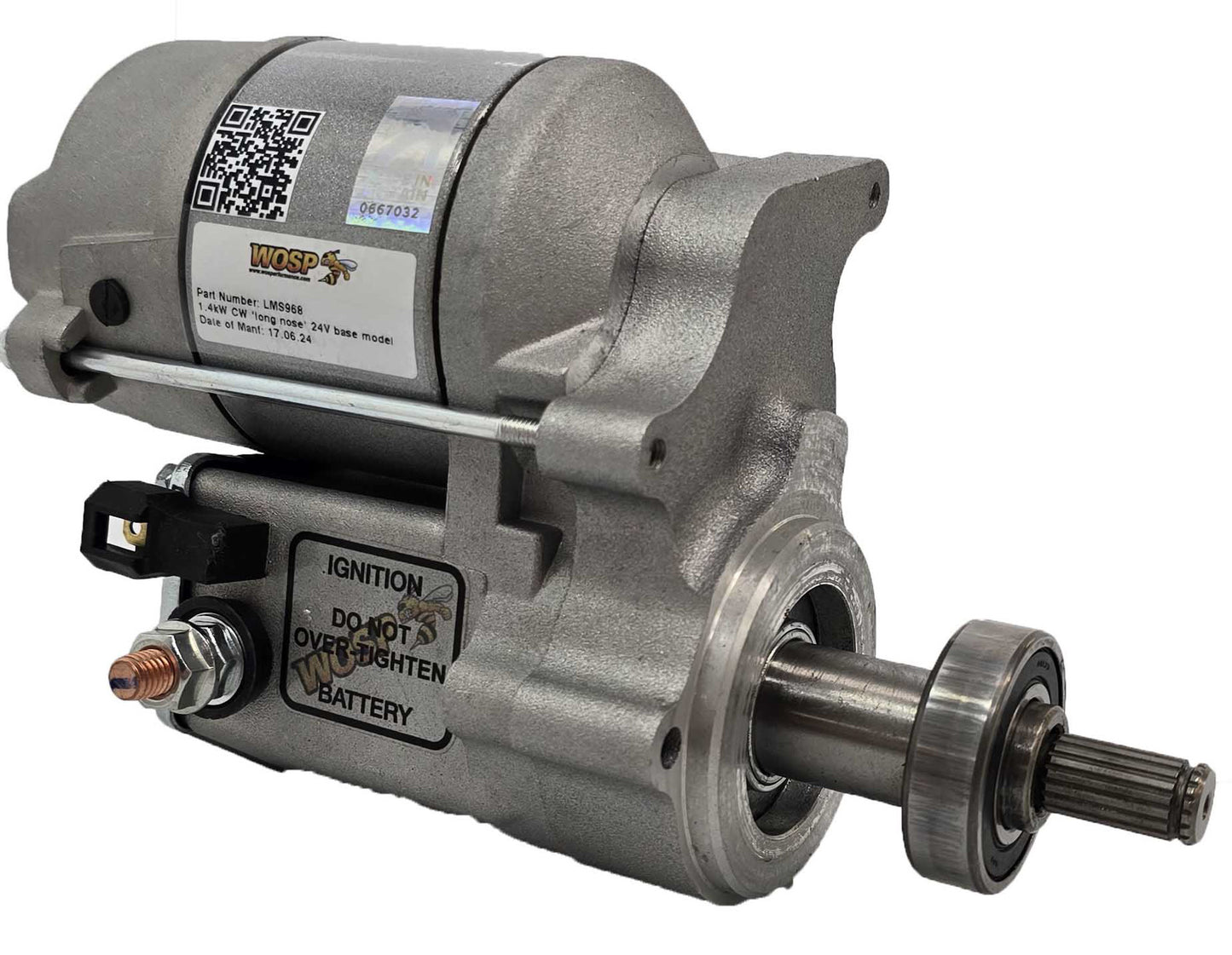 WOSPerformance 1.4kW long drive clockwise base model 24V high torque starter motor