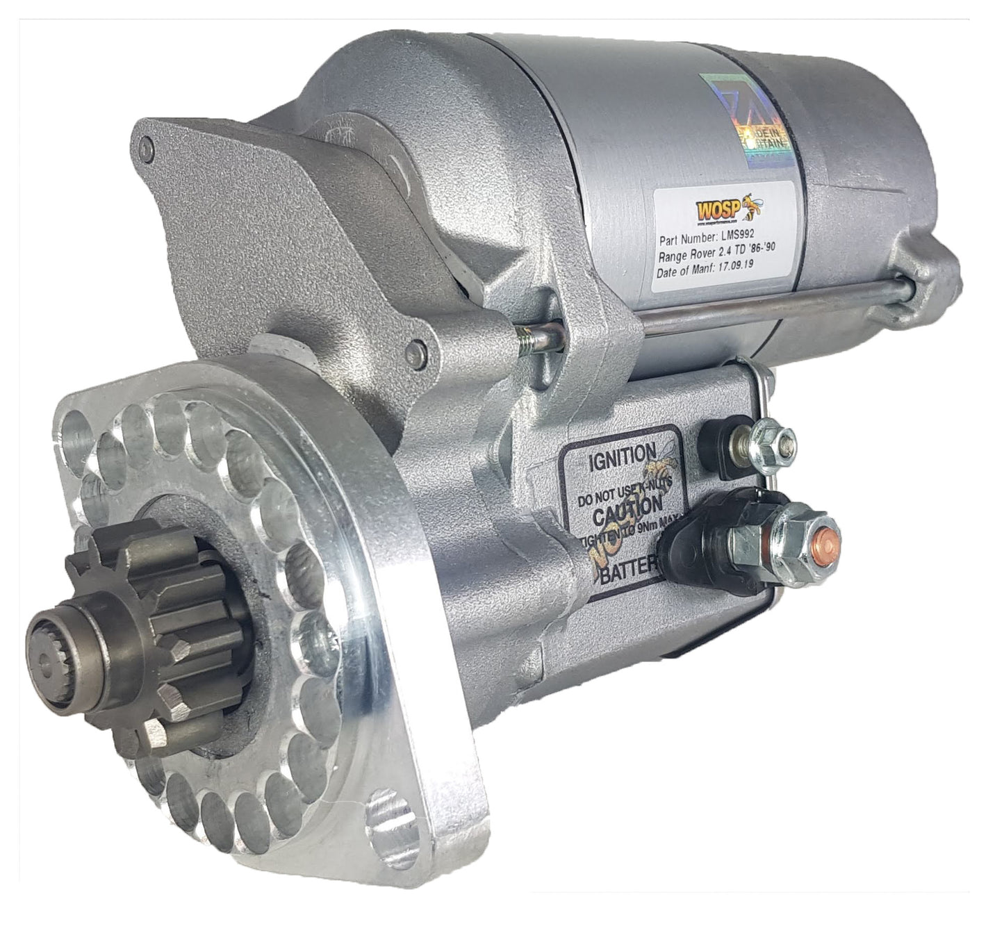 WOSPerformance BMW Marine / HATZ Various / Land Rover 2.4 & 2.5 Diesel high torque starter motor